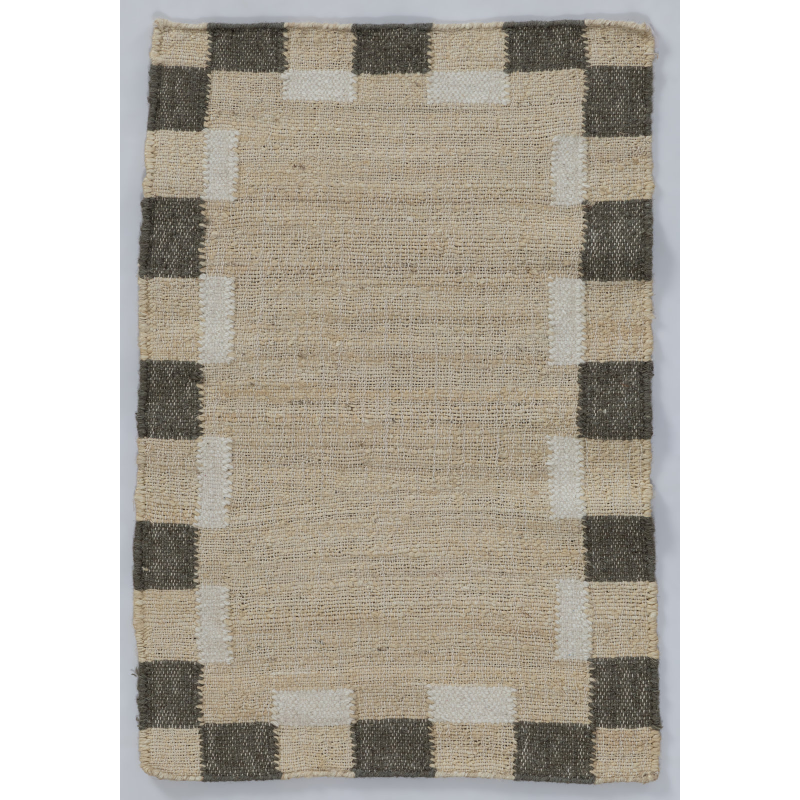 Heidi Flatweave Jute Checkered Scandinavian Rug, 2'x3', Green