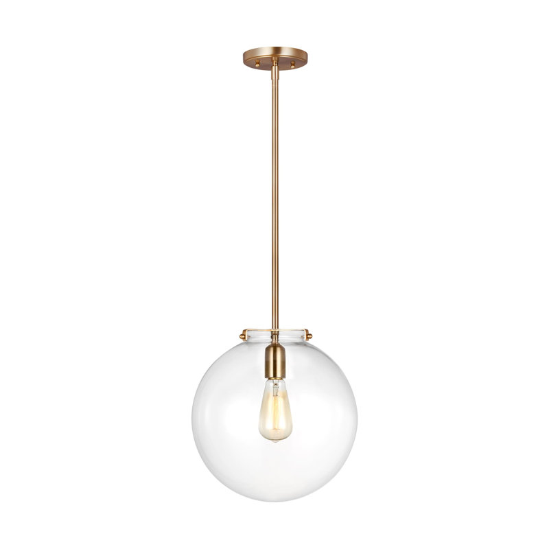 Luminaire suspendu sphère 1 lumière Catryn, Laiton satiné