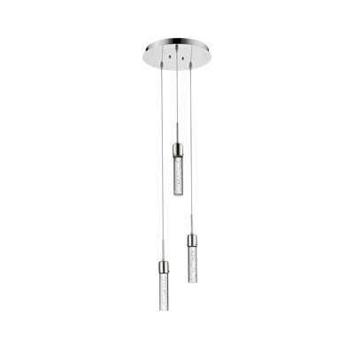 Luminaire suspendu cylindrique à 3 lumières DEL