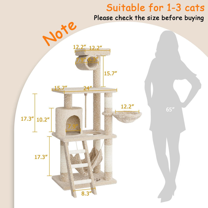 55In Cat Tree Tower Kitten Condo Scratching Post