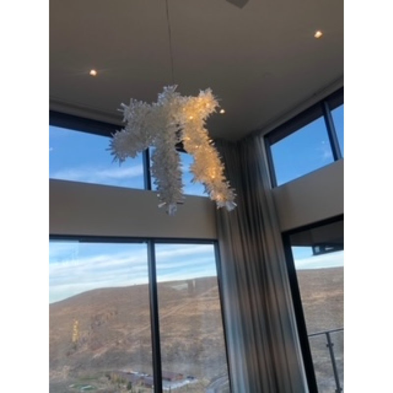 Light Ice Branch Chandelier, Brass, Clear, 25” Wide x 18” Height