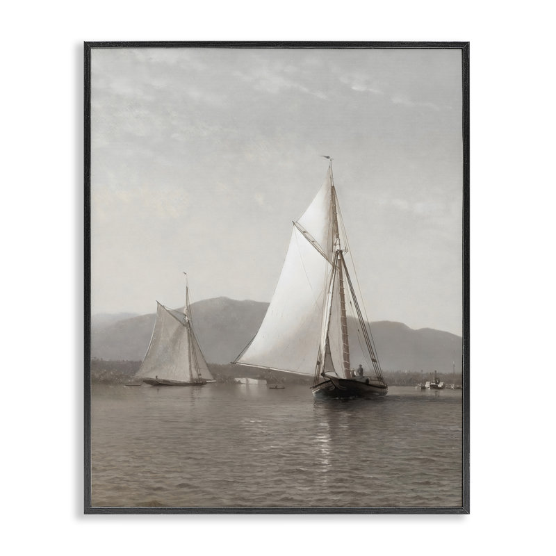 Giclée encadrée de bateau de style bord de mer, par Riley B, H 14 po x l 11 po, Giclée encadrée noir minuit