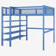 Lit mezzanine en métal avec tablettes à 4 niveaux et rangement-921410303-921410300