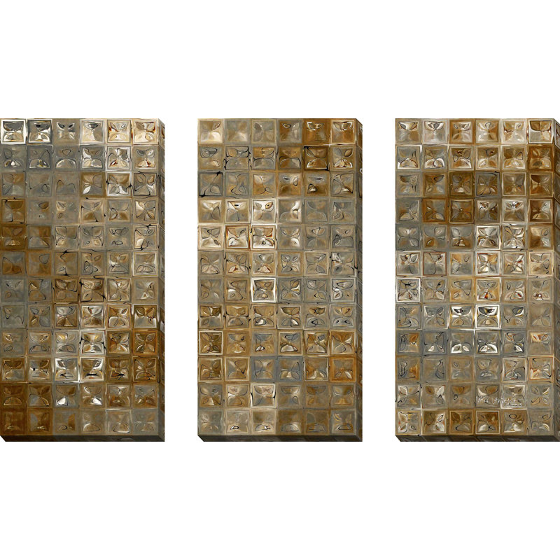 «Tile Art No.6 2013» par Mark Lawrence, ensemble de 3 reproductions d'art graphique sur toile tendue