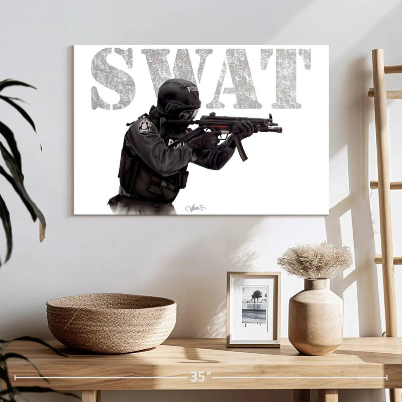 Fighting SWAT, 30" H x 45" W
