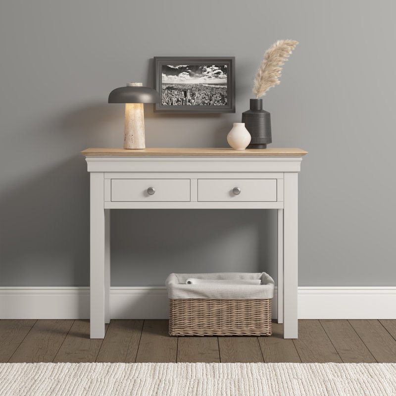 Adaleya 98cm Solid Wood Top Console Table, Ivory