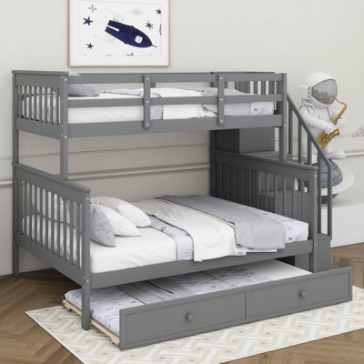 Stylish Twin - Over - Full Bunk Bed With Pull - Out Twin Trundle