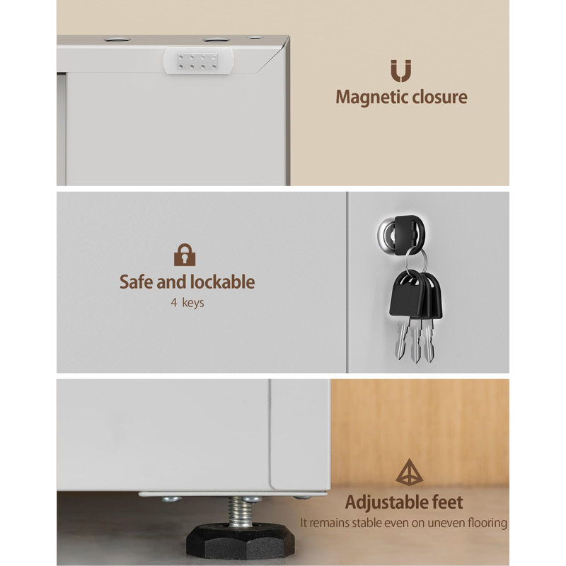 2 -Door Storage Cabinet, Light Grey