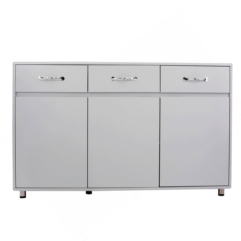 Three Doors Side Table-Grey