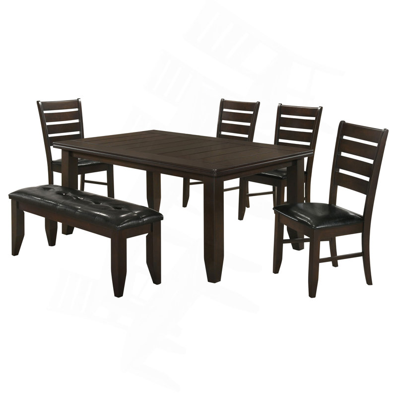 Ensemble de salle à manger Cappuccino, 6 pièces: table, banc, 4 chaises