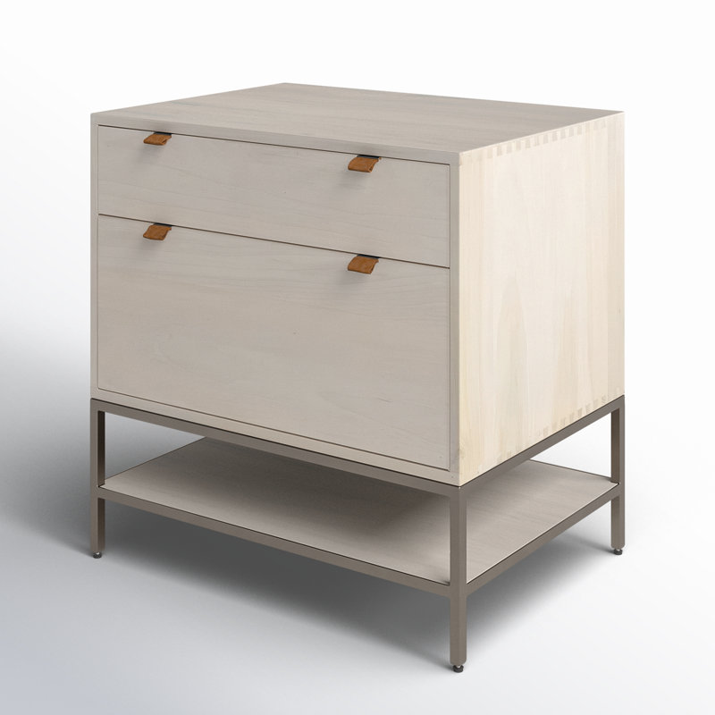 Trey 2 - Drawer Solid Wood File Cabinet, Dove Poplar