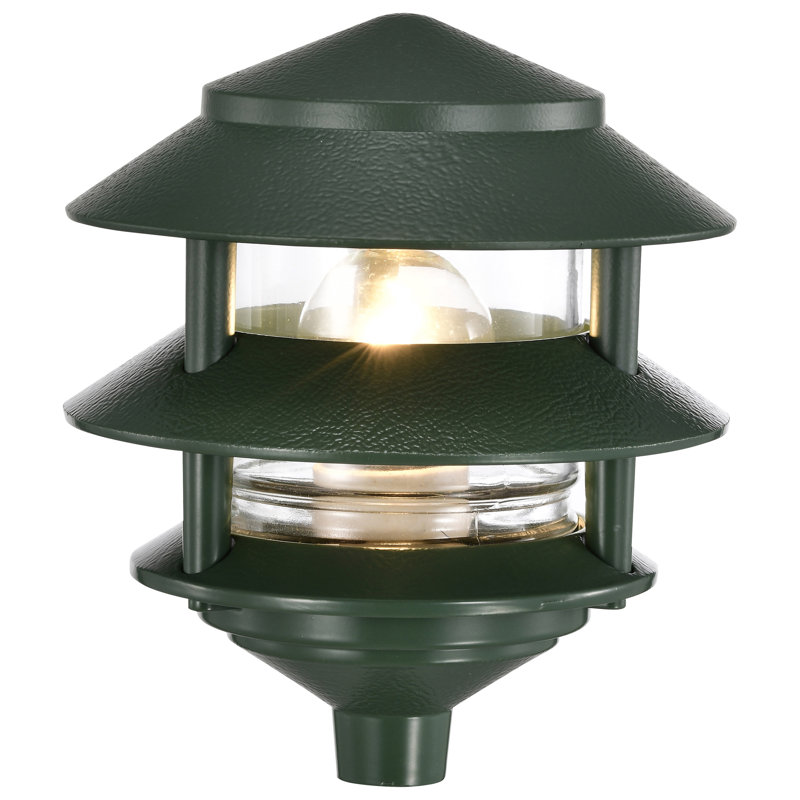  Arjit Metal 1 Light - 8'' Pathway Light Two Louver - Small Hood, Green