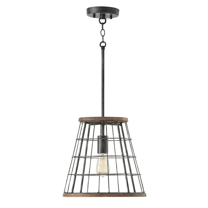 Gabourey 1 - Light Zinc/Wood Single Pendant