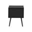 Table d'appoint, chambre à coucher, bout, salon, table de chevet, table d'appoint, tiroir de rangement, stratifié noir, moderne, contemporain