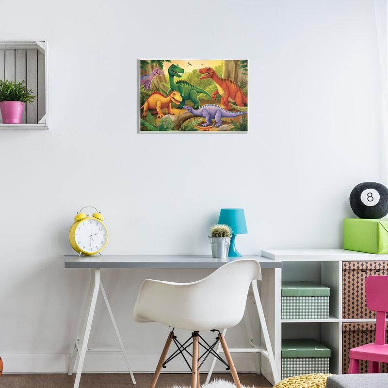 «Dinosaurs In Jungle Scene», art giclée par Wumples, H 13 po x l 19 po x P 0,5 po