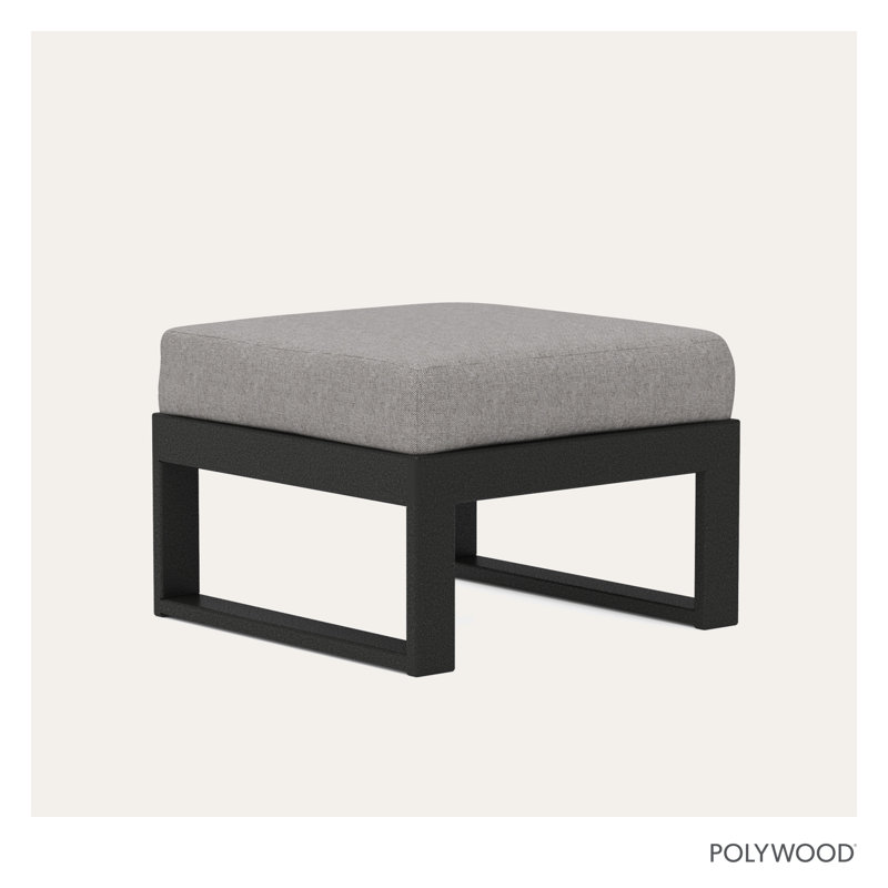 Repose-pieds modulaire d'extérieur avec coussin, Noir, Brume grise