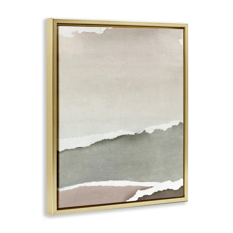 Cadre flottant Torn Whispers Abstraction, design par Emma Peal, H 21 po x l 17 po, Cadre flottant métallique doré