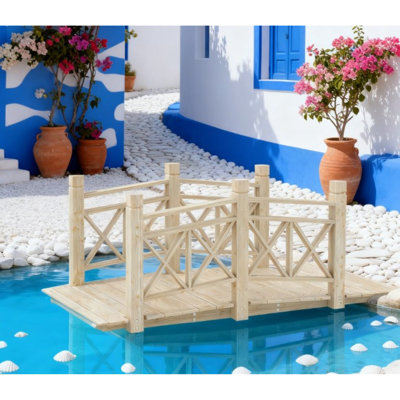 Rustic Wooden Landscaping Screens & Bridges For Elegant Garden Pathways