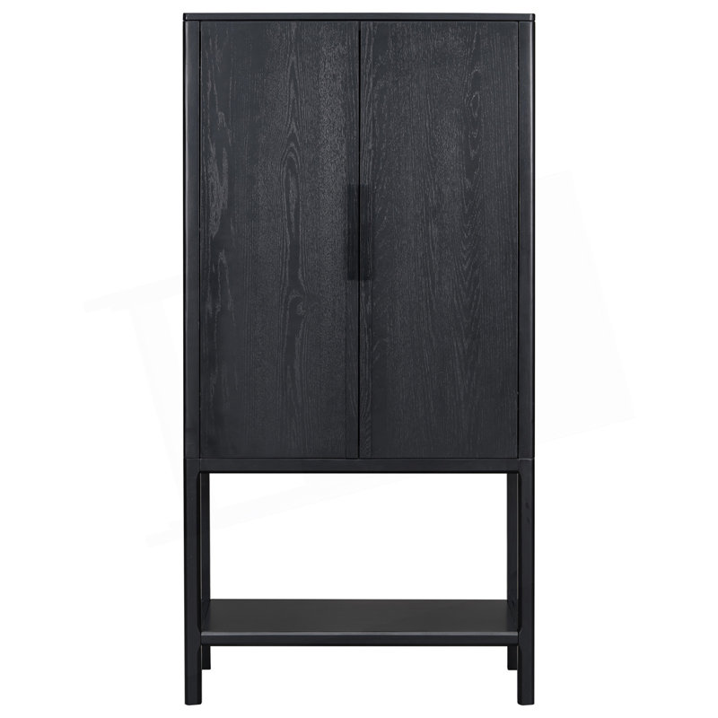 Armoire sophistiquée avec plusieurs fonctions de rangement, Noir