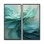 «Green and White Soft Ink Spirals», art abstrait sur toile, ensemble d'art abstrait mural vert