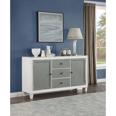 Rustic Gray & Weathered White Finish Server