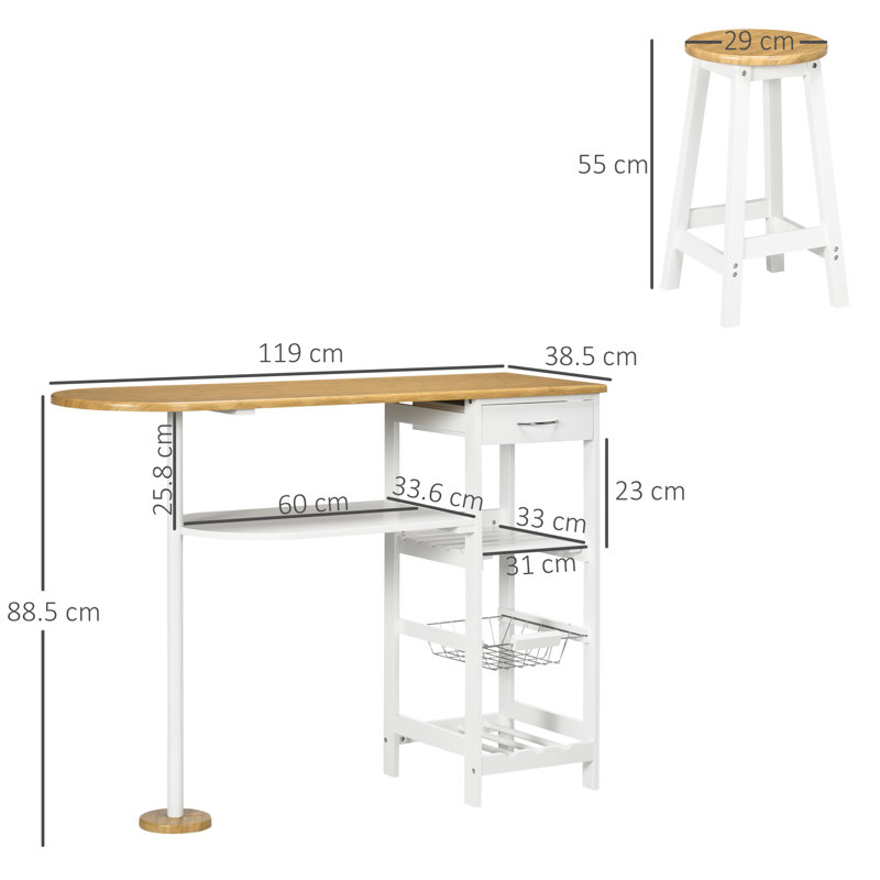 Kadetra 119cm Bar Set