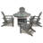 LuXeo Vail 48" Round Two-Tone Fire Pit Table with 4 Hampton Chairs-86793685-87207765
