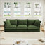 Canapés-lits | Canapé moderne 3 places à assise profonde et confortable | Chenille | Vert sauge
