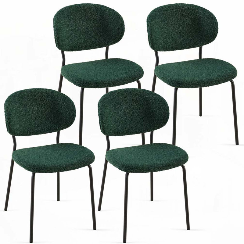 Chaises de salle à manger Boucle, Vert foncé