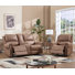 2-Piece Faux Leather Manual Reclining Living Room Set with Cupholder & Storage