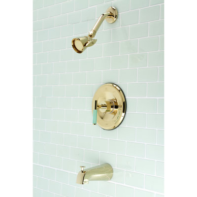 Robinet de baignoire et douche à pression équilibrée à poignée simple Kingston Brass Kaiser