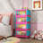 Happy Color, 20" Side Wide Folding Storage Cabinet Collapsible Storage Bins With Magnetic Door, Plastic Storage Cabinet With Wheels-608457792
