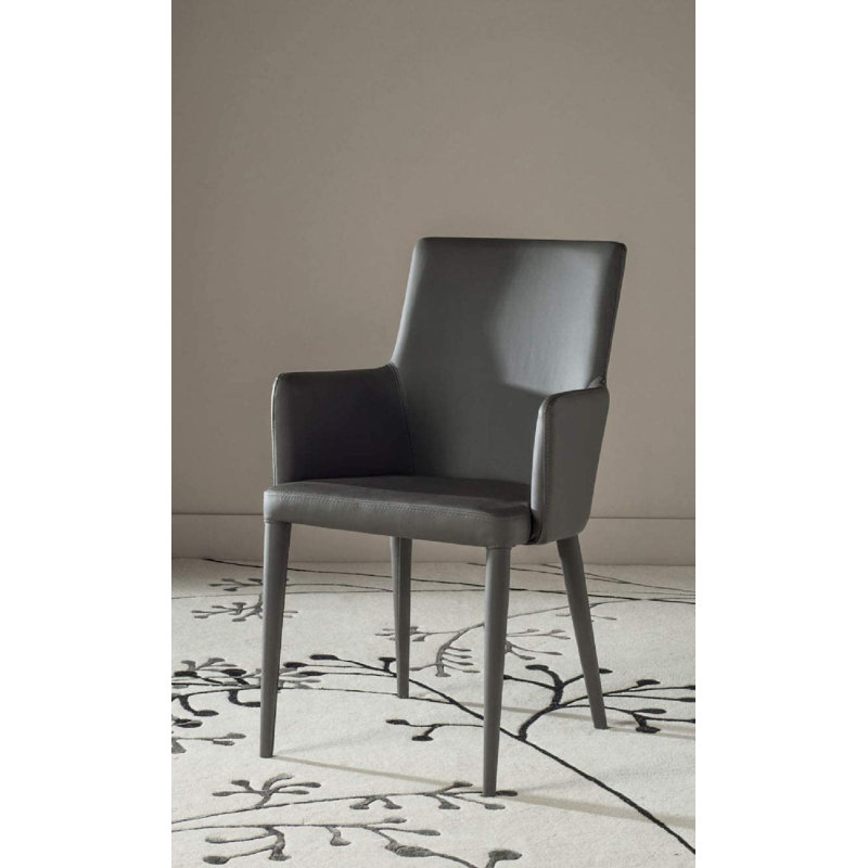 20'' H Metal Armchair, Dark Gray Velvet