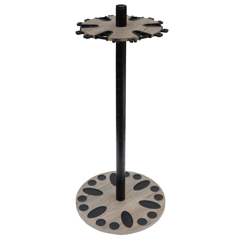 Support à tringle rond en bois de grange 24 avec poteau d'extension