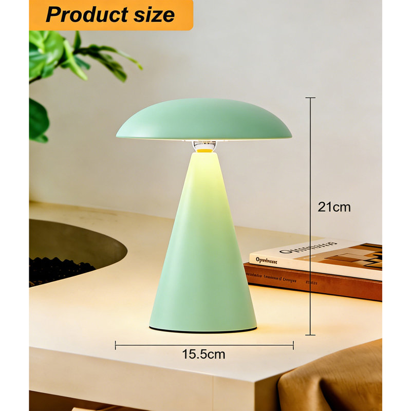 Rechargeable Bedside Table Lamp, Portable LED, Green