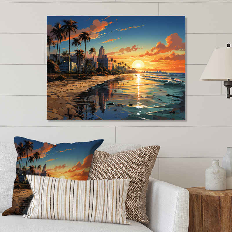 Sunshines State Miami I - reproduction d'art sans cadre, H 30 po x l 40 po x P 1 po