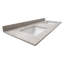 Plateau de meuble-lavabo à double cuve intégrée en pierre d'ingénierie 61 po x 22 po LustreLine-87210316