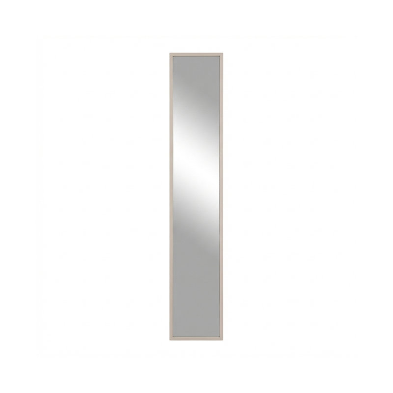 School Metal Flat Wall Mirror, Silky Taupe