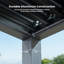 Pergola motorisée à persiennes en aluminium avec lumières DEL intégrées-130062240