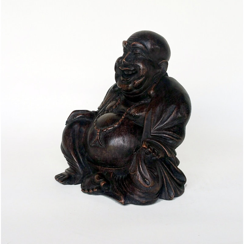 Figurine bouddha happy acajou Maron