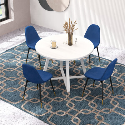 Ensemble de salle à manger 5 pièces avec table à tréteaux et 4 chaises élégantes, idéal pour créer une atmosphère de salle à manger harmonieuse