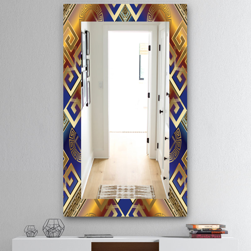 Meander Greek Traditional Accent Mirror, 32" H x 24" W