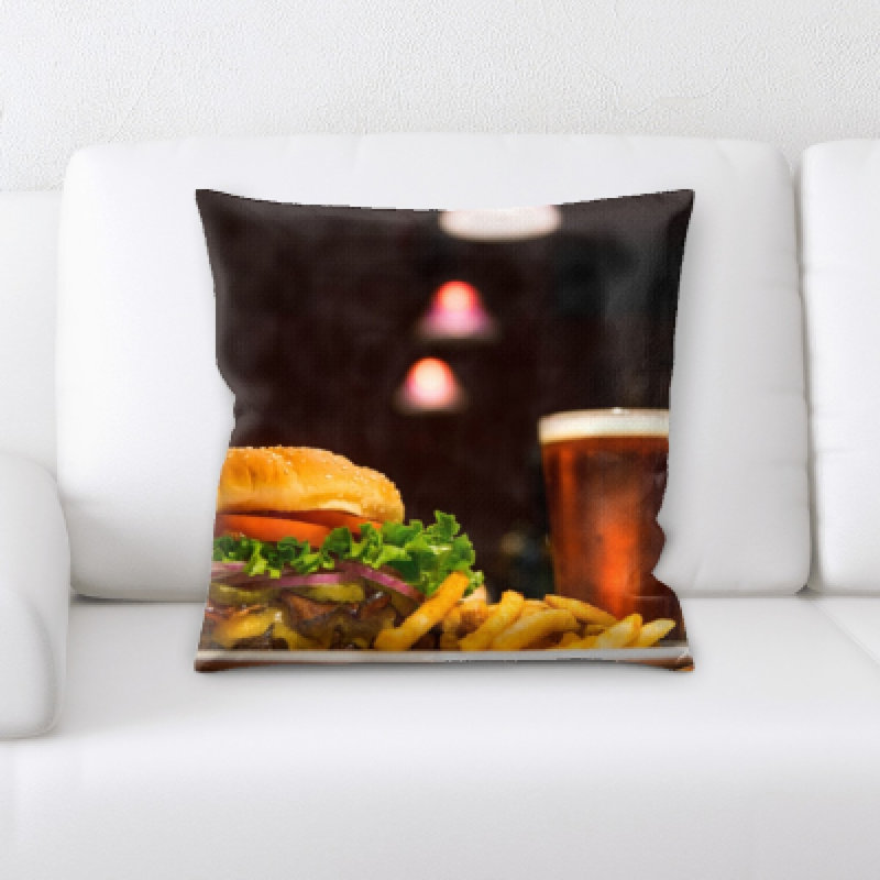 Appetizing Microsuede Reversible Throw Pillow