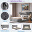 Lit tapissier en velours avec applique murale, port USB et tête de lit rembourrée
