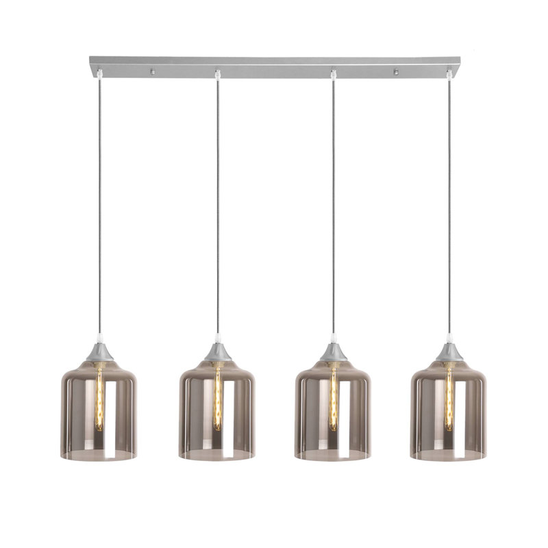 Gunda 4 - Light Kitchen Island Pendant, Silver, Smoke
