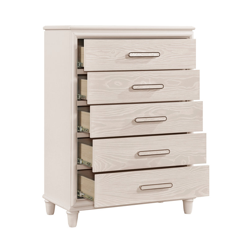 Commode de rangement 5 tiroirs Modern Glam