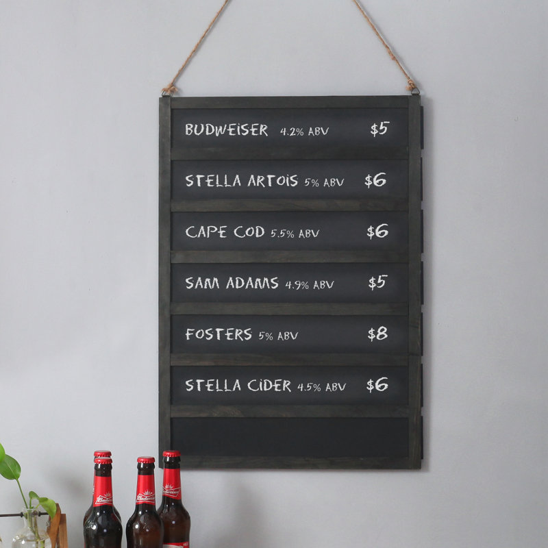 Wall Mounted Restaurant Menu Chalkboard 