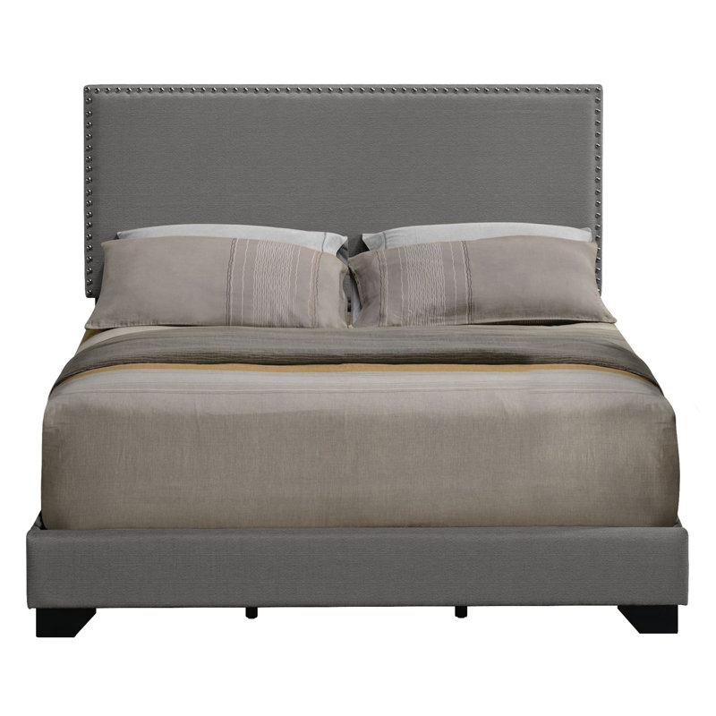 Lit design moderne et minimaliste, Gris clair