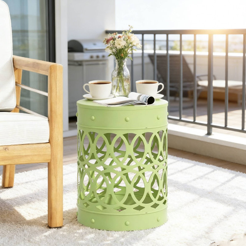 Grande table de bout d'extérieur pour les boissons de patio et les collations décontractées dans la cour, Vert