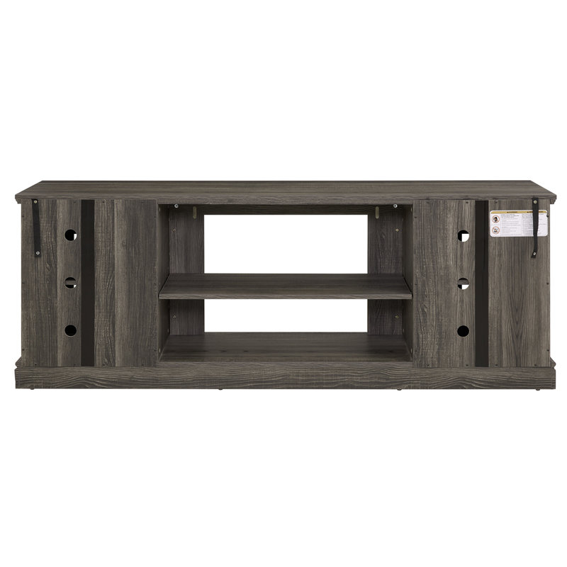 TV Stand For Tvs Up To 65", Gray,  26.06" H x 58.3" W x 15.4" D